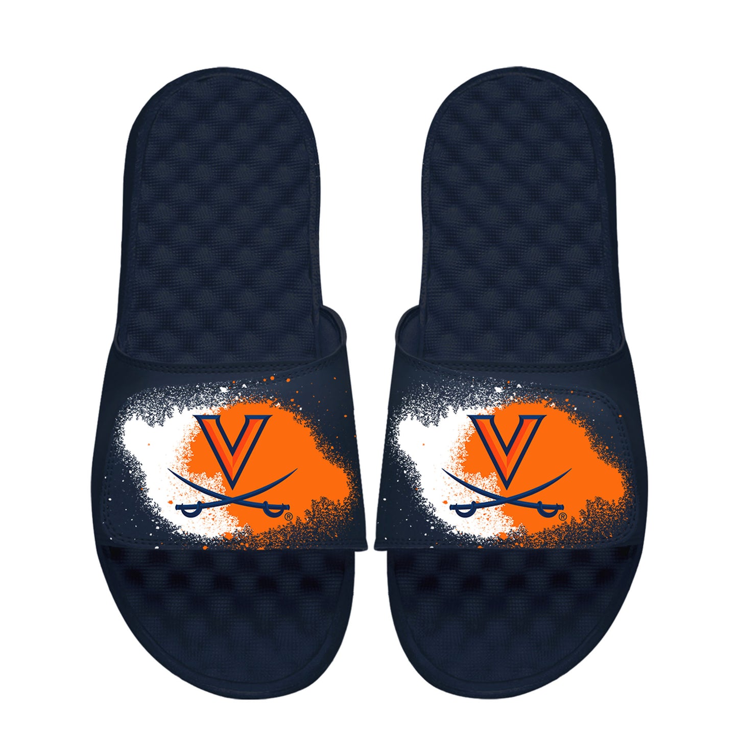 Youth ISlide  Navy Virginia Cavaliers Spray Paint Slide Sandals