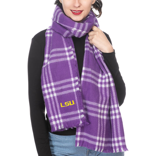 Women's ZooZatz LSU Tigers Plaid Blanket Scarf