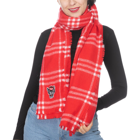 Women's ZooZatz NC State Wolfpack Plaid Blanket Scarf