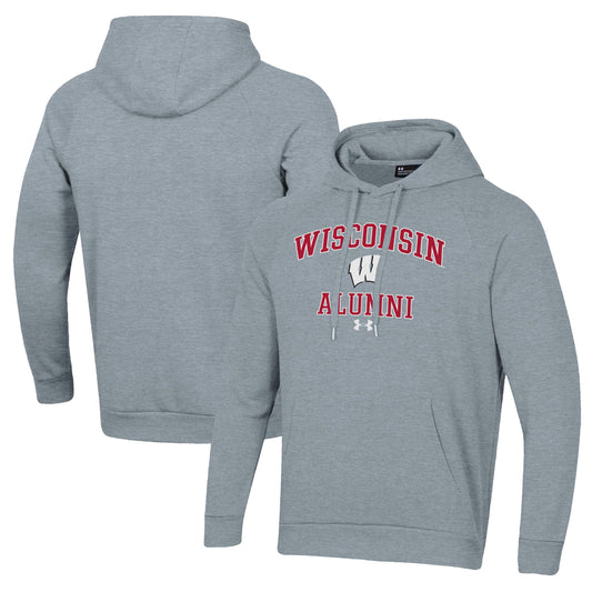 Men's Under Armour  Gray Wisconsin Badgers Alumni All Day Pullover Hoodie