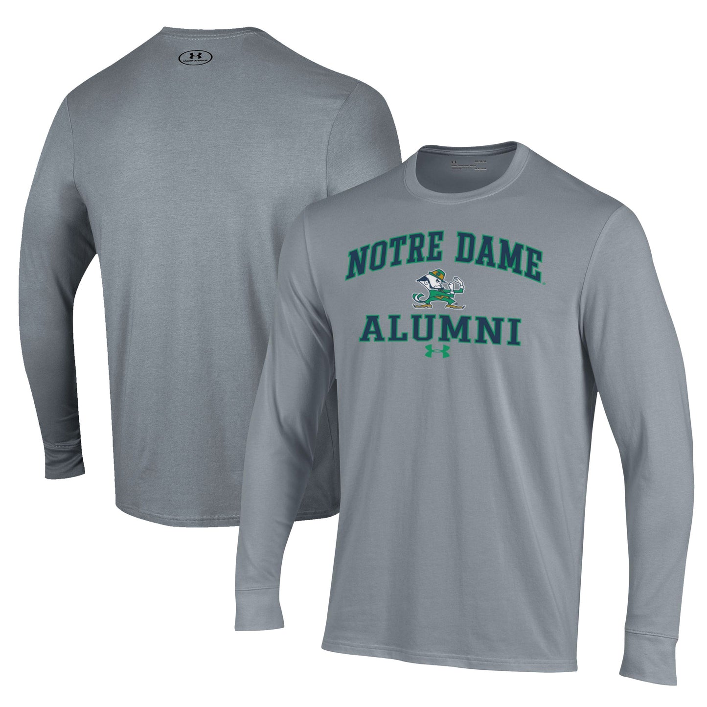 Men's Under Armour  Gray Notre Dame Fighting Irish Alumni Performance Long Sleeve T-Shirt