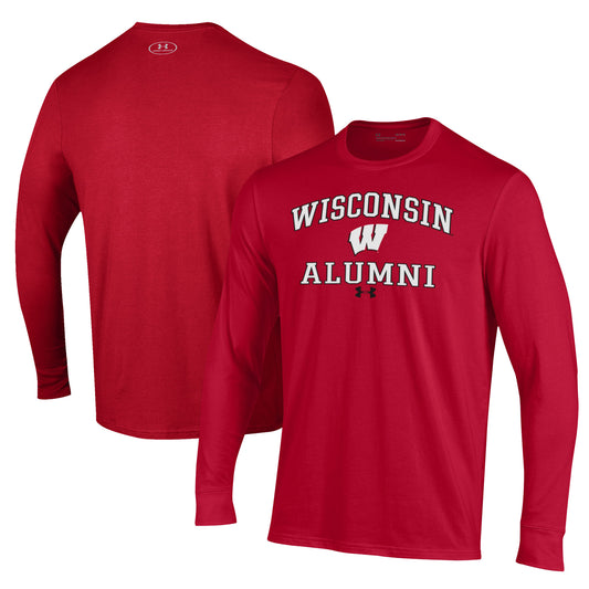 Men's Under Armour  Red Wisconsin Badgers Alumni Performance Long Sleeve T-Shirt