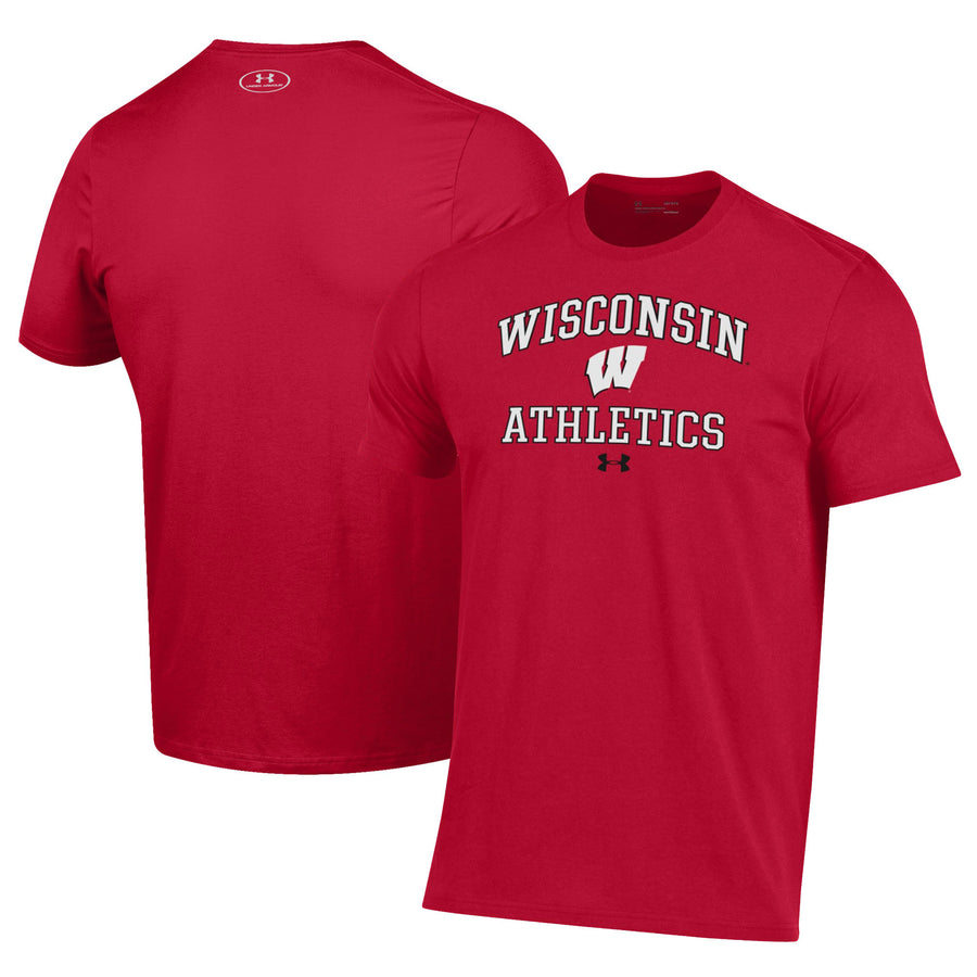 Men's Under Armour  Red Wisconsin Badgers Athletics Performance T-Shirt