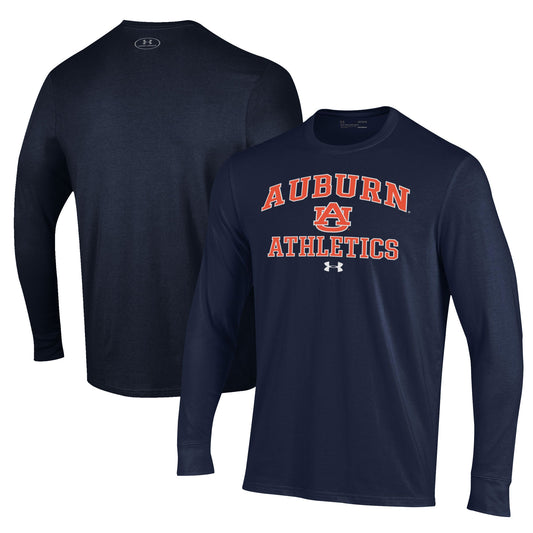 Men's Under Armour  Navy Auburn Tigers Athletics Performance Long Sleeve T-Shirt