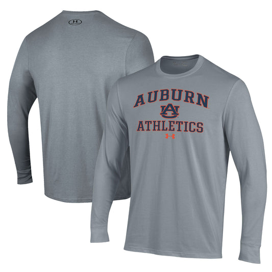 Men's Under Armour  Gray Auburn Tigers Athletics Performance Long Sleeve T-Shirt