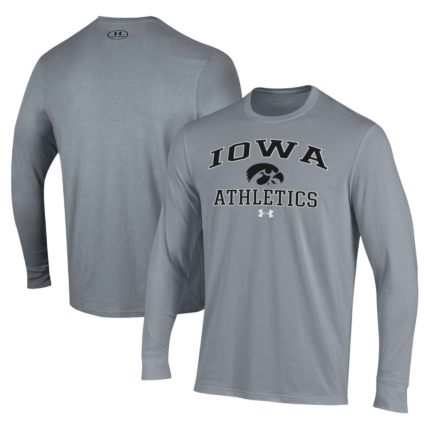 Men's Under Armour  Gray Iowa Hawkeyes Athletics Performance Long Sleeve T-Shirt