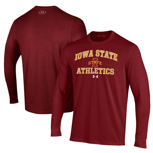 Men's Under Armour  Cardinal Iowa State Cyclones Athletics Performance Long Sleeve T-Shirt