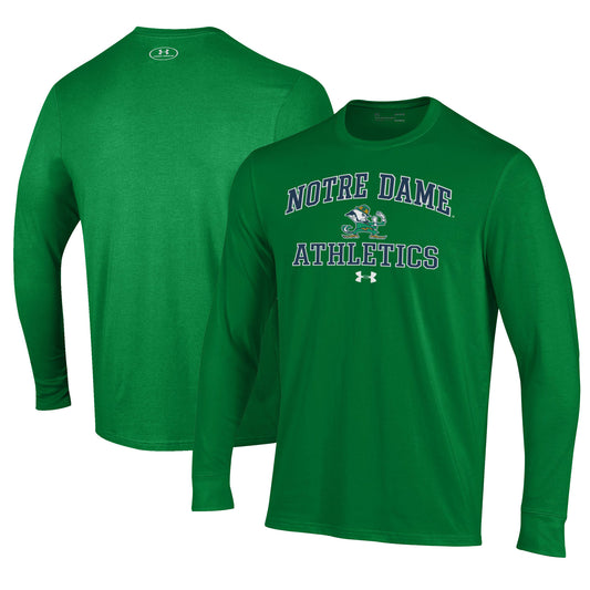 Men's Under Armour  Green Notre Dame Fighting Irish Athletics Performance Long Sleeve T-Shirt