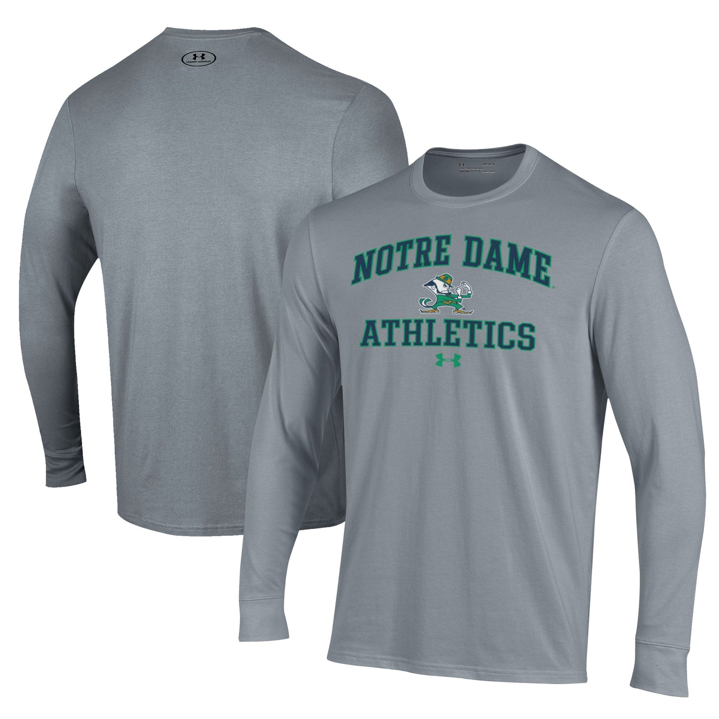 Men's Under Armour  Gray Notre Dame Fighting Irish Athletics Performance Long Sleeve T-Shirt