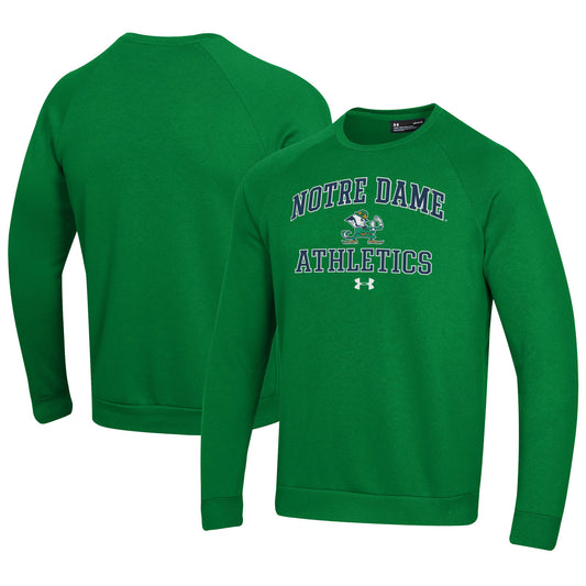 Men's Under Armour  Green Notre Dame Fighting Irish Athletics All Day Fleece Pullover Sweatshirt