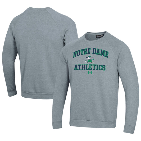 Men's Under Armour  Gray Notre Dame Fighting Irish Athletics All Day Fleece Pullover Sweatshirt
