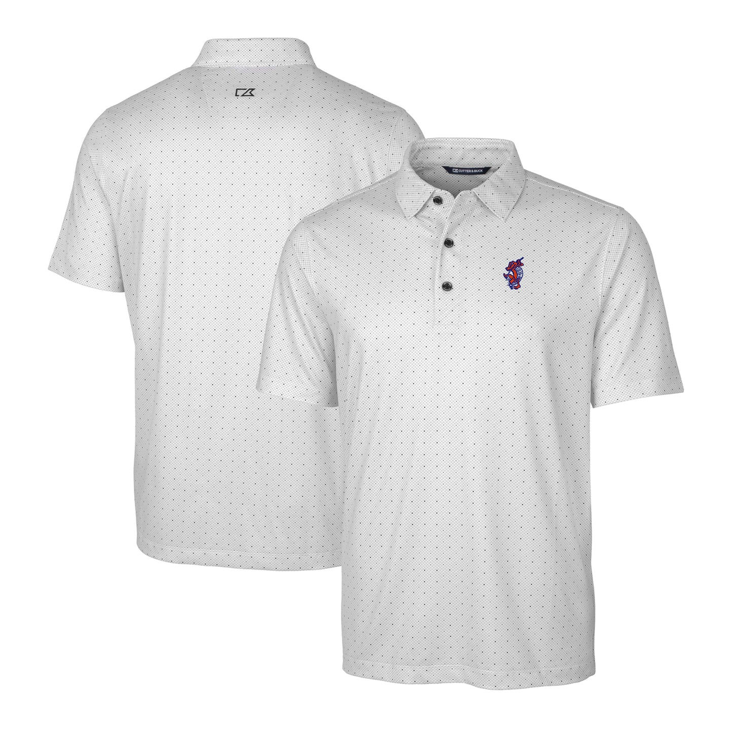 Men's Cutter & Buck  White/Charcoal Florida Gators Swinging Gator Big & Tall Pike Double Dot Polo