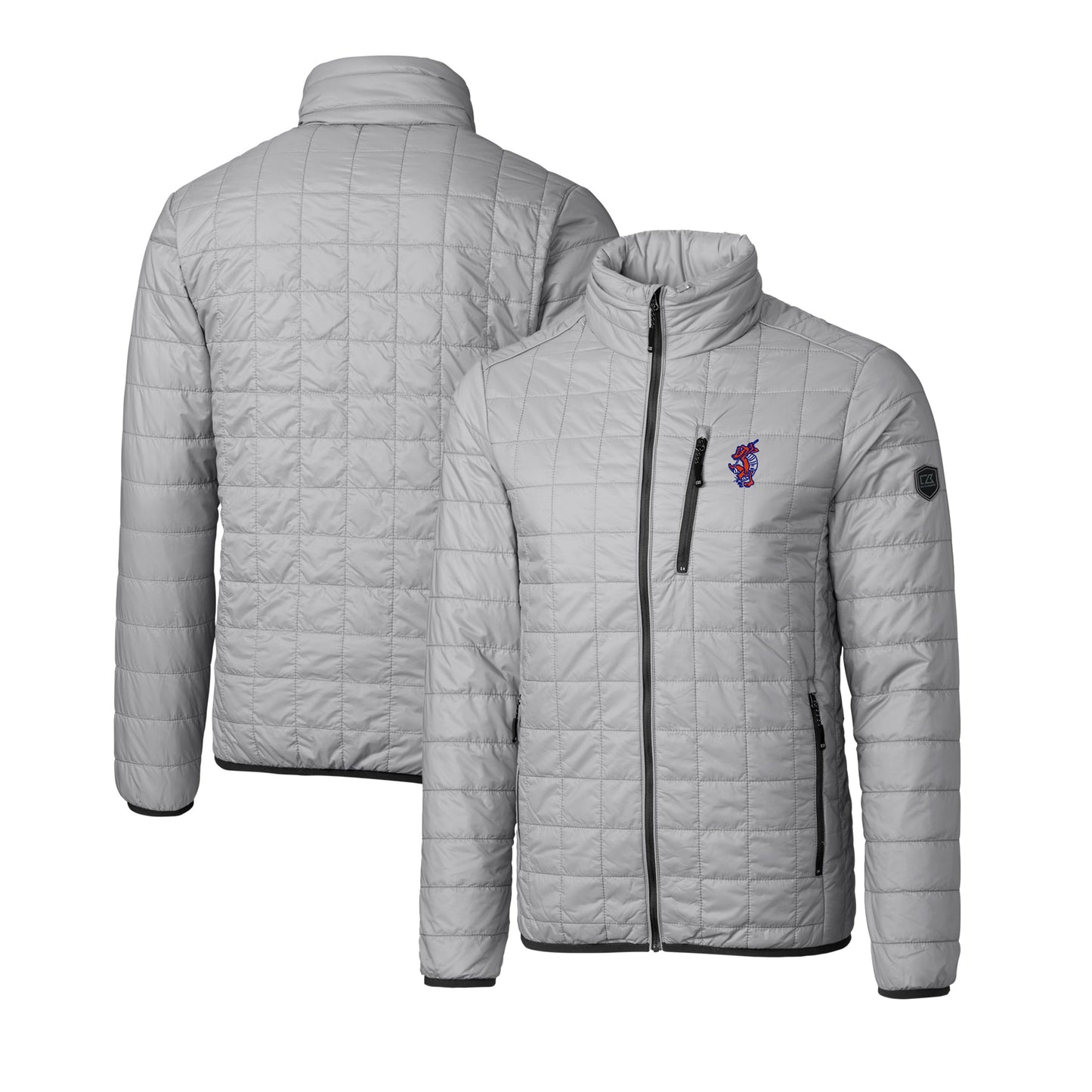 Men's Cutter & Buck  Gray Florida Gators Swinging Gator Big & Tall Rainier PrimaLoft Eco Insulated Full-Zip Puffer Jacket