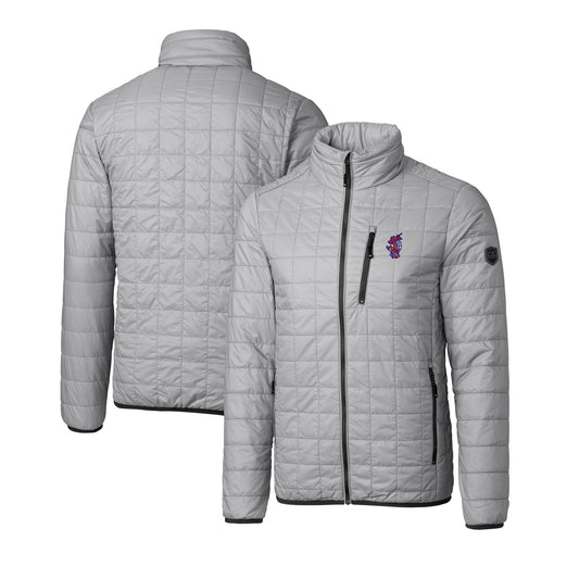 Men's Cutter & Buck  Gray Florida Gators Swinging Gator Big & Tall Rainier PrimaLoft Eco Insulated Full-Zip Puffer Jacket