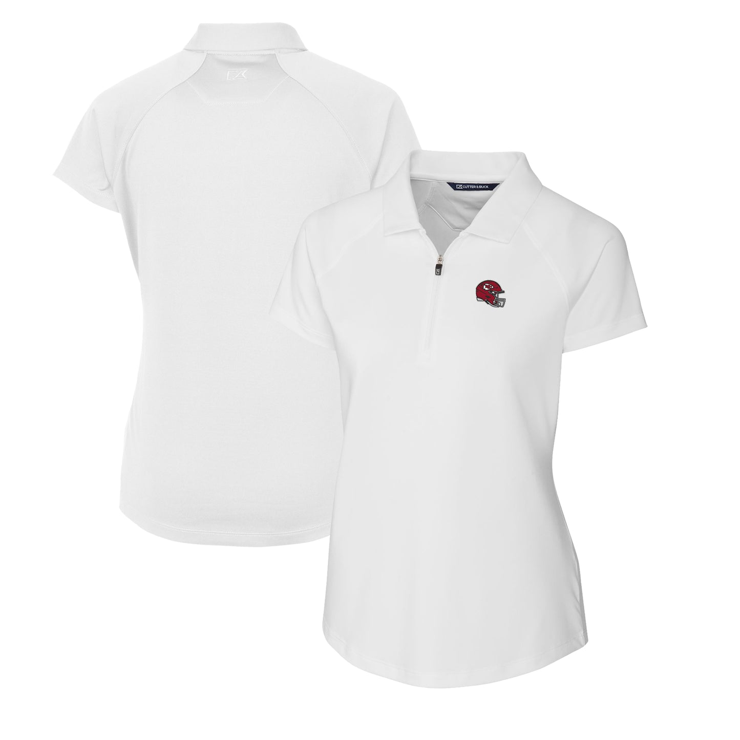 Women's Cutter & Buck  White Kansas City Chiefs Helmet Logo DryTec Forge Stretch Polo