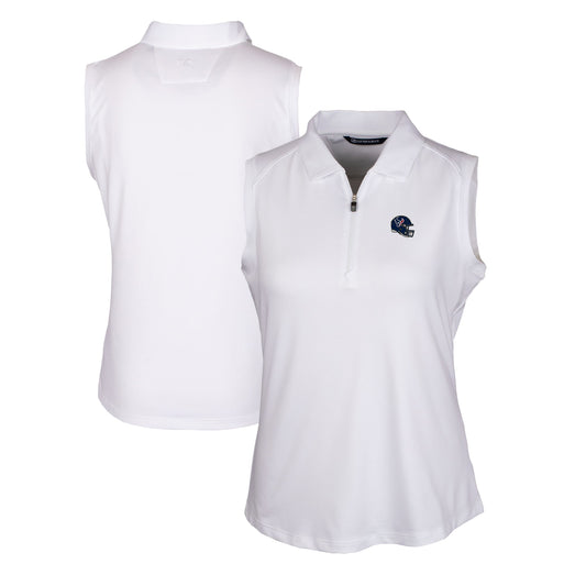 Women's Cutter & Buck  White Houston Texans Helmet Logo DryTec Forge Stretch Sleeveless Polo