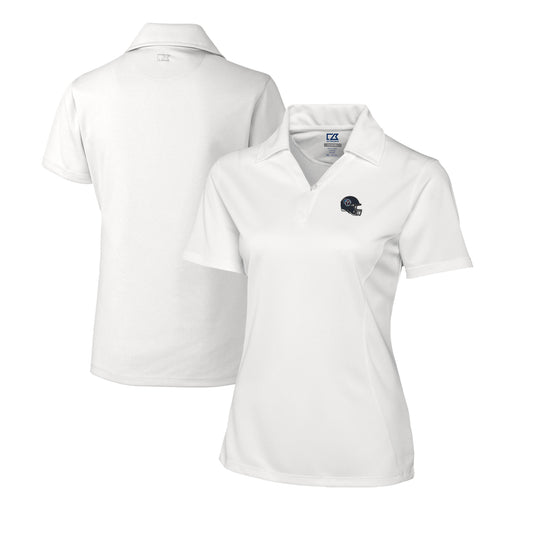 Women's Cutter & Buck  White Tennessee Titans Helmet Logo CB DryTec Genre Textured Solid Polo