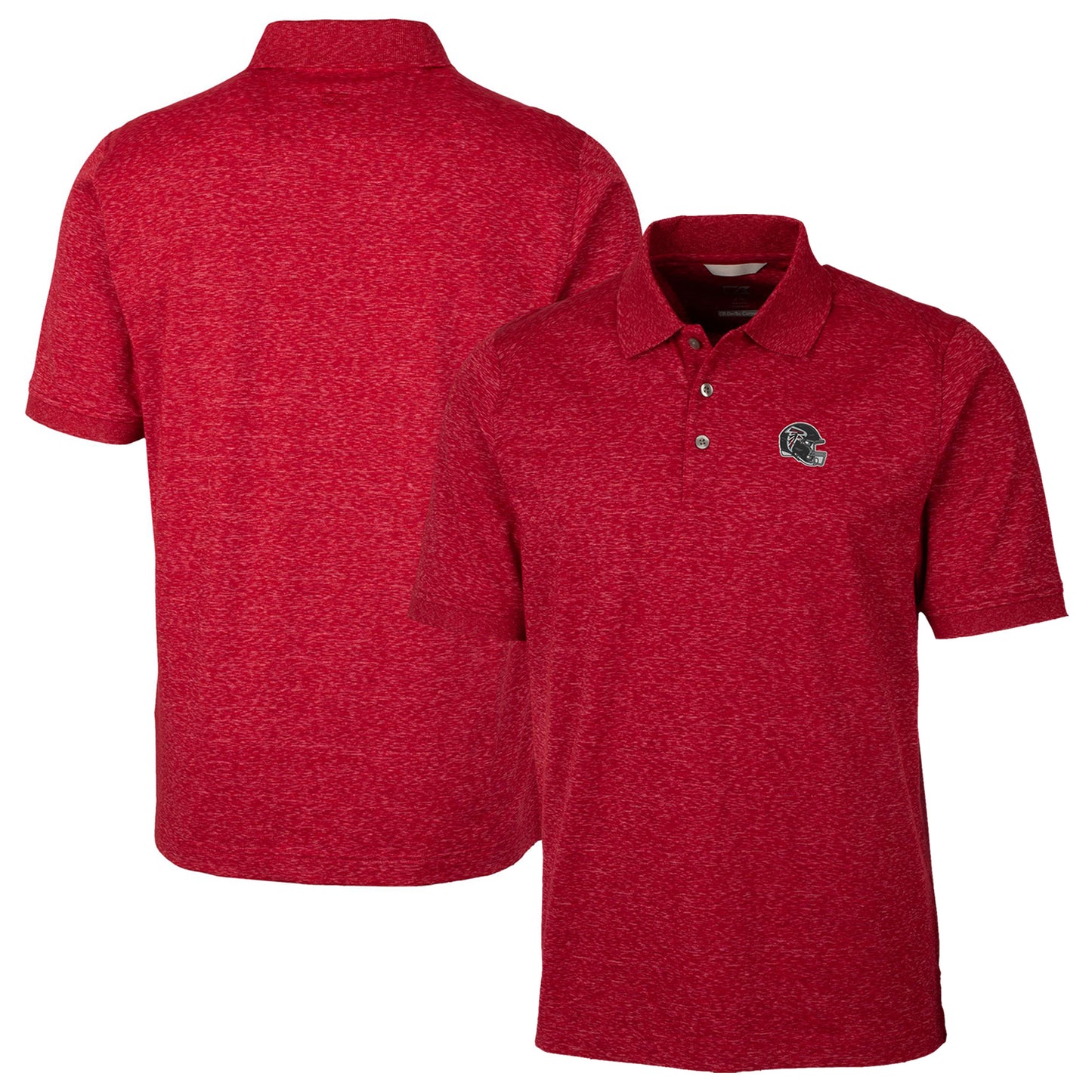 Men's Cutter & Buck  Red Atlanta Falcons Helmet Advantage Space Dye Tri-Blend Polo