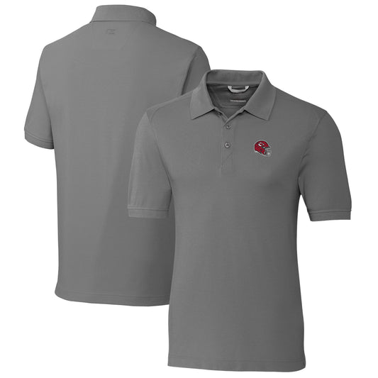 Men's Cutter & Buck  Gray Kansas City Chiefs Helmet Advantage Tri-Blend Pique Polo