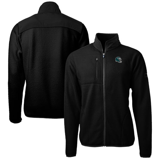 Men's Cutter & Buck  Black Philadelphia Eagles Helmet Cascade Eco Sherpa Fleece Full-Zip Jacket