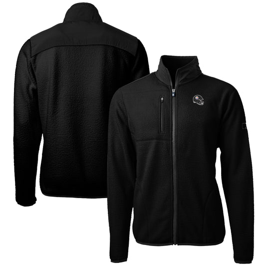 Men's Cutter & Buck  Black Pittsburgh Steelers Helmet Cascade Eco Sherpa Fleece Full-Zip Jacket