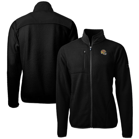 Men's Cutter & Buck  Black San Francisco 49ers Helmet Cascade Eco Sherpa Fleece Full-Zip Jacket