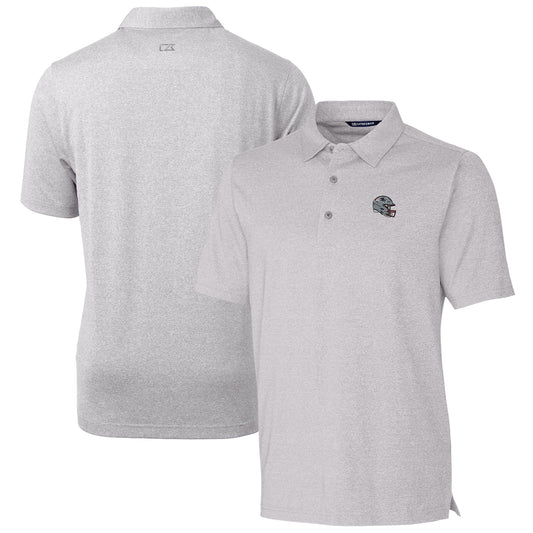 Men's Cutter & Buck  Heather Gray New England Patriots Helmet Forge Stretch Polo