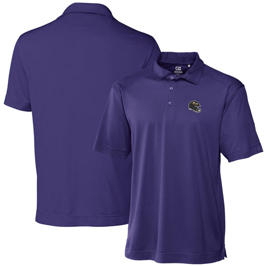 Men's Cutter & Buck  Purple Baltimore Ravens Helmet DryTec Genre Textured Solid Polo