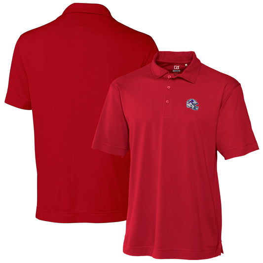 Men's Cutter & Buck  Red Buffalo Bills Helmet DryTec Genre Textured Solid Polo