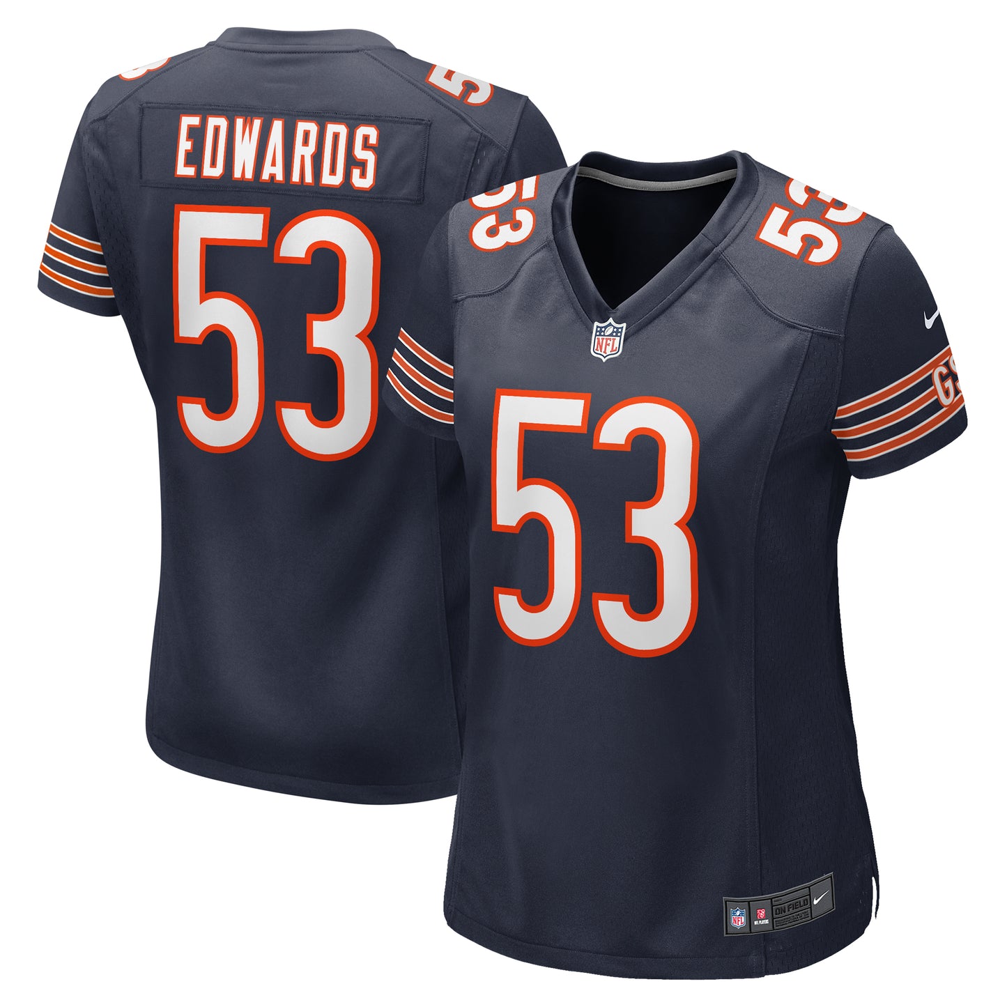 Women's Nike TJ Edwards Navy Chicago Bears Game Player Jersey