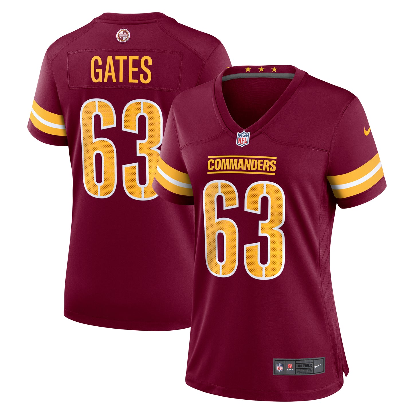 Women's Nike Nick Gates Burgundy Washington Commanders Game Player Jersey