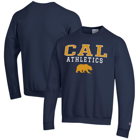 Men's Champion  Navy Cal Bears Athletics Logo Stack Pullover Sweatshirt