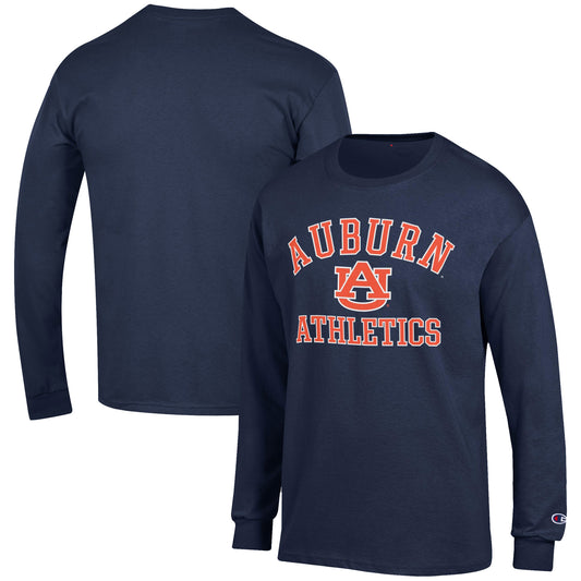 Men's Champion  Navy Auburn Tigers Athletics Logo Long Sleeve T-Shirt