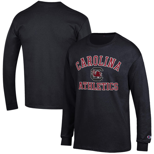 Men's Champion  Black South Carolina Gamecocks Athletics Logo Long Sleeve T-Shirt