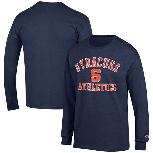 Men's Champion  Navy Syracuse Orange Athletics Logo Long Sleeve T-Shirt