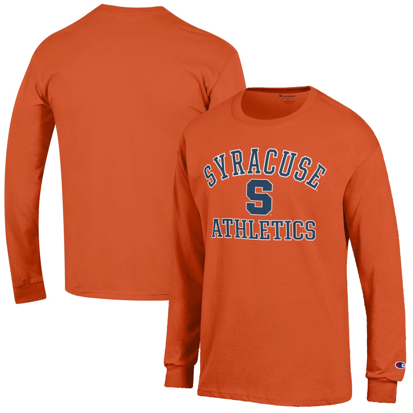 Men's Champion  Orange Syracuse Orange Athletics Logo Long Sleeve T-Shirt