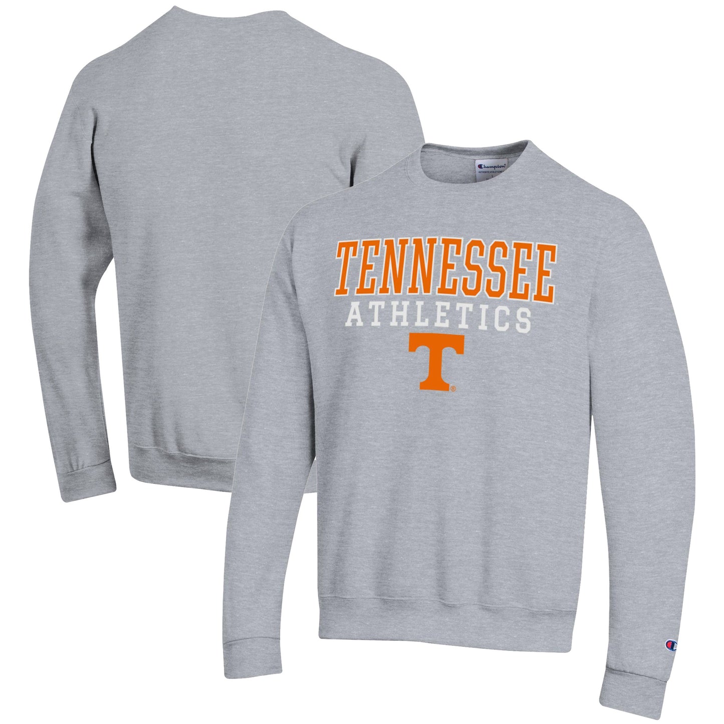 Men's Champion  Gray Tennessee Volunteers Athletics Logo Stack Pullover Sweatshirt