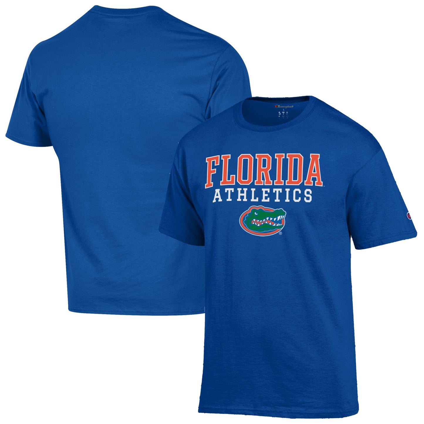 Men's Champion  Royal Florida Gators Athletics Logo Stack T-Shirt