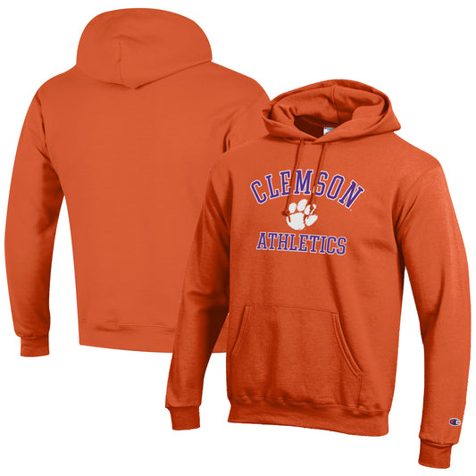 Men's Champion  Orange Clemson Tigers Athletics Logo Pullover Hoodie