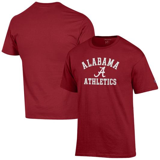 Men's Champion  Crimson Alabama Crimson Tide Athletics Logo T-Shirt