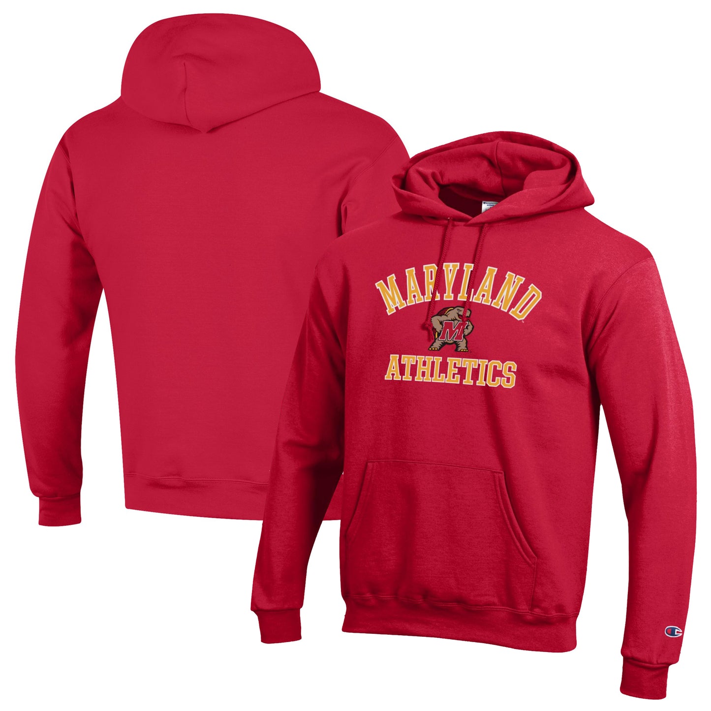 Men's Champion  Red Maryland Terrapins Athletics Logo Pullover Hoodie