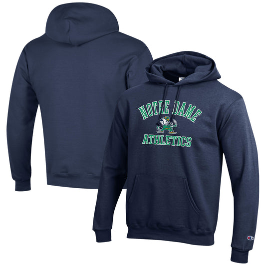 Men's Champion  Navy Notre Dame Fighting Irish Athletics Logo Pullover Hoodie