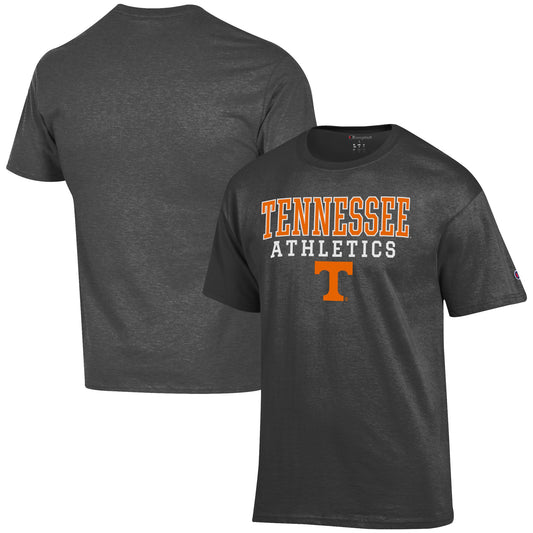 Men's Champion  Charcoal Tennessee Volunteers Athletics Logo Stack T-Shirt