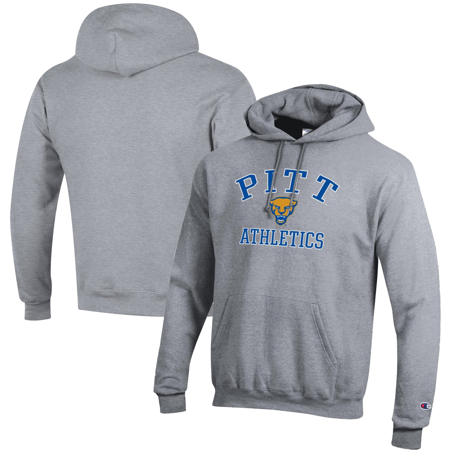 Men's Champion  Gray Pitt Panthers Athletics Logo Pullover Hoodie