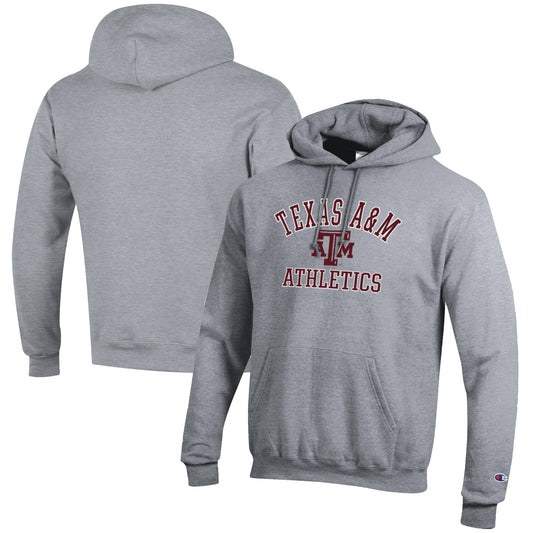 Men's Champion  Gray Texas A&M Aggies Athletics Logo Pullover Hoodie