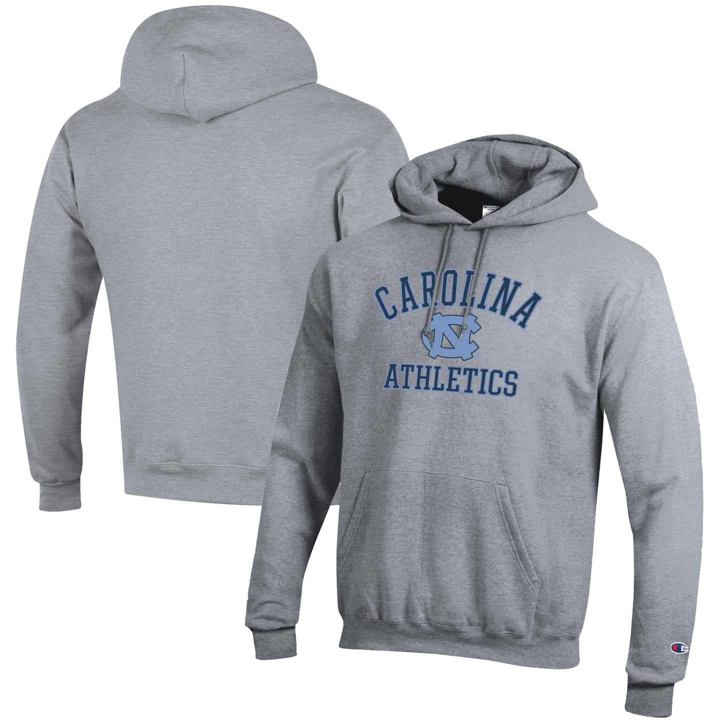 Men's Champion  Gray North Carolina Tar Heels Athletics Logo Pullover Hoodie