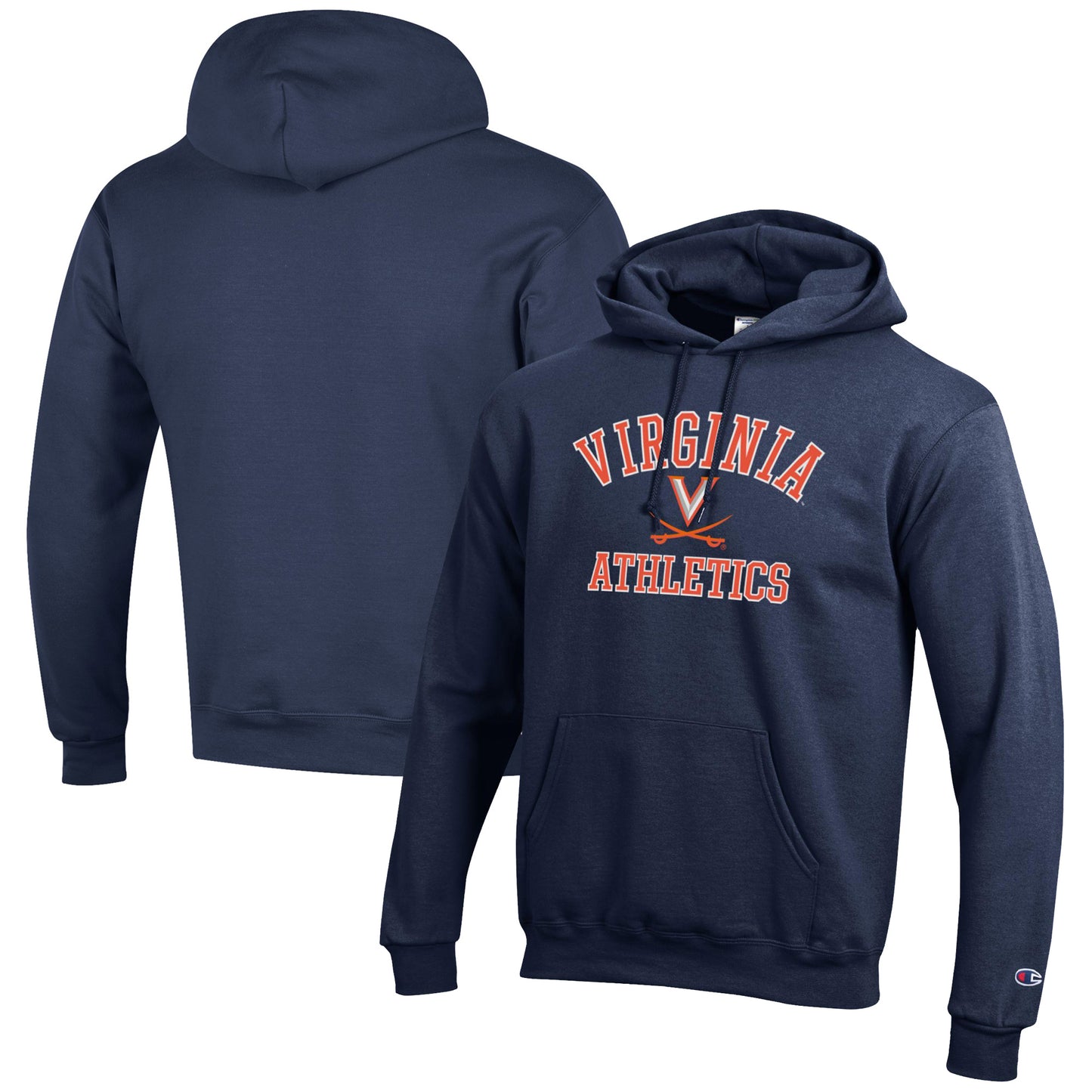 Men's Champion  Navy Virginia Cavaliers Athletics Logo Pullover Hoodie