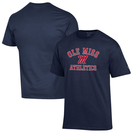 Men's Champion  Navy Ole Miss Rebels Athletics Logo T-Shirt