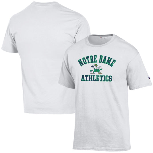 Men's Champion  White Notre Dame Fighting Irish Athletics Logo T-Shirt