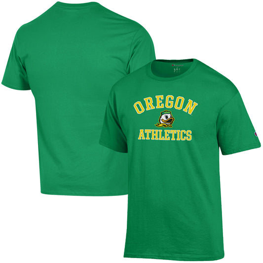 Men's Champion  Green Oregon Ducks Athletics Logo T-Shirt